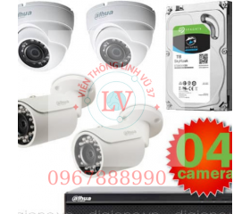 Lắp đặt trọn bộ 4 camera quan sát 2.0mp dahua