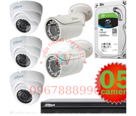 Lắp đặt trọn bộ 5 camera quan sát 1.0mp dahua