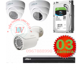 Lắp đăt trọn bộ 3 camera quan sát 1.0 dahua
